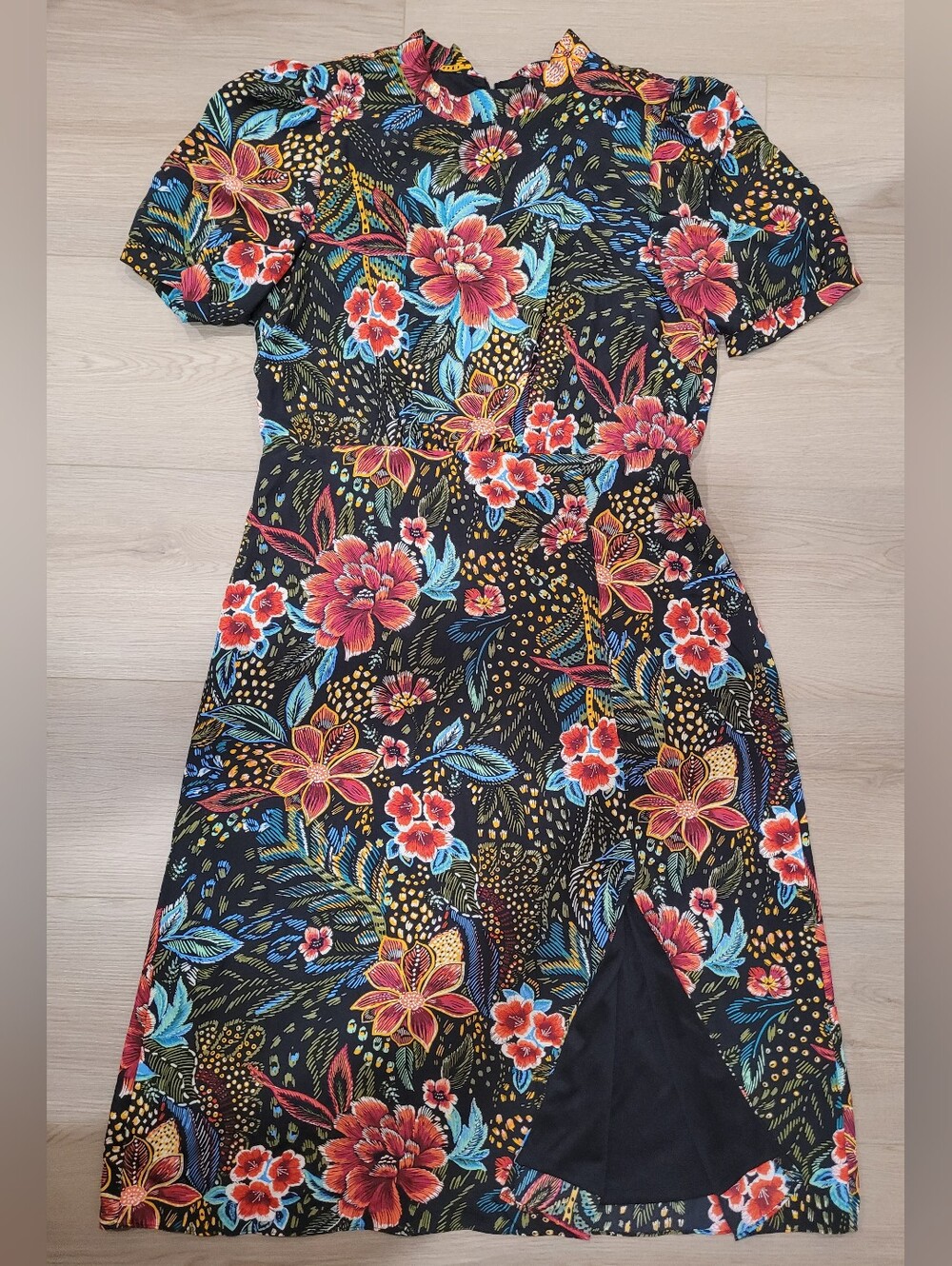 Julia Jordan Women 16 Floral Print Tie Neck Midi Dress NWT* - Picture 2 of 13